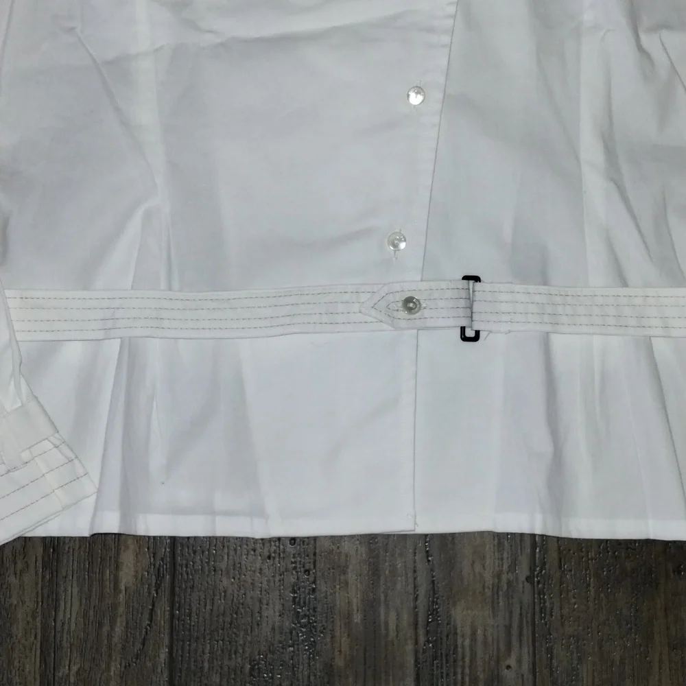 Burberry Asymmetrical Ivory Button-Up Shirt - Picture 6 of 11